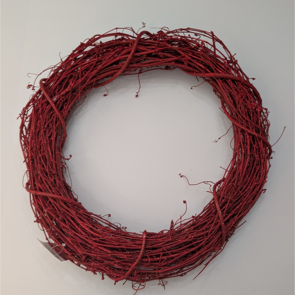 Ashland Red Glitter Grapevine Wreath Base 18 Inch Christmas Floral Craft 558371